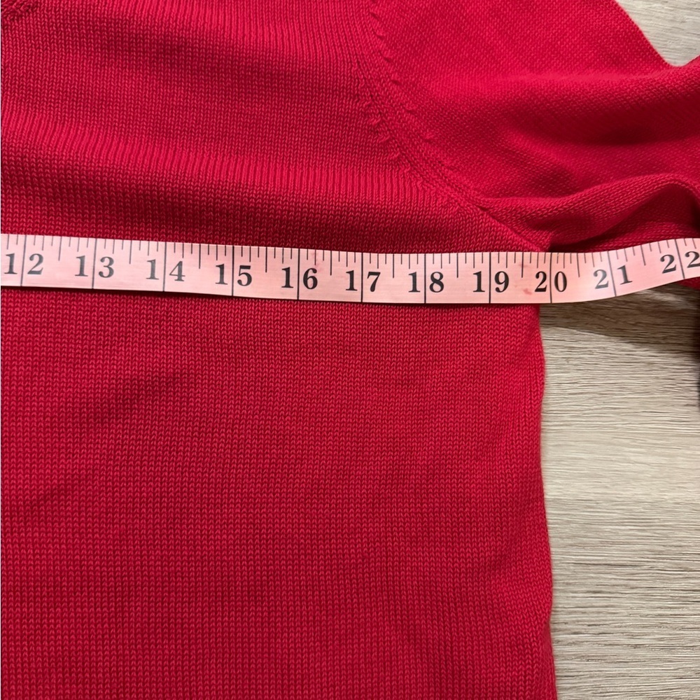 Talbots Vibrant Red V-Neck Sweater - Picture 7 of 8